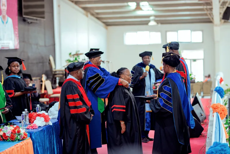 A moment from a graduation ceremony.